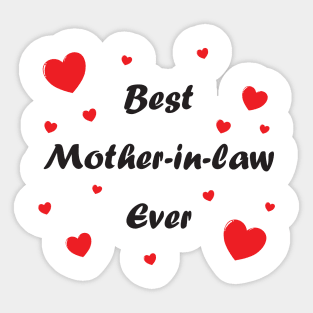 Best mother-in-law ever heart doodle hand drawn design Sticker